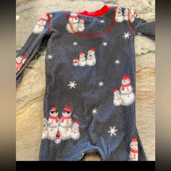Pj salvage snowman one piece pajamas 3-6 months - Picture 6 of 8